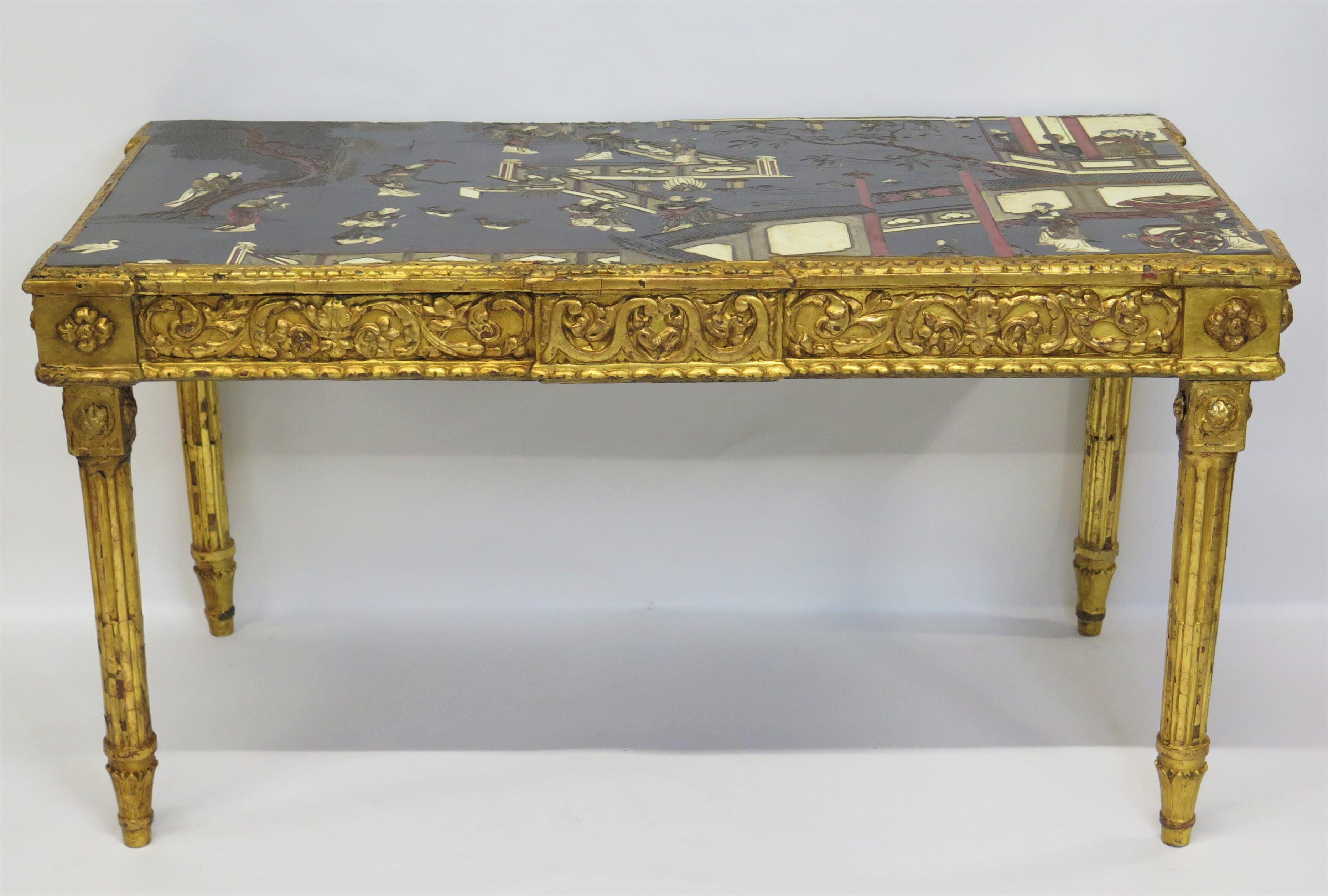 18th Century French Console with Chinese Coromandel Top For Sale 10
