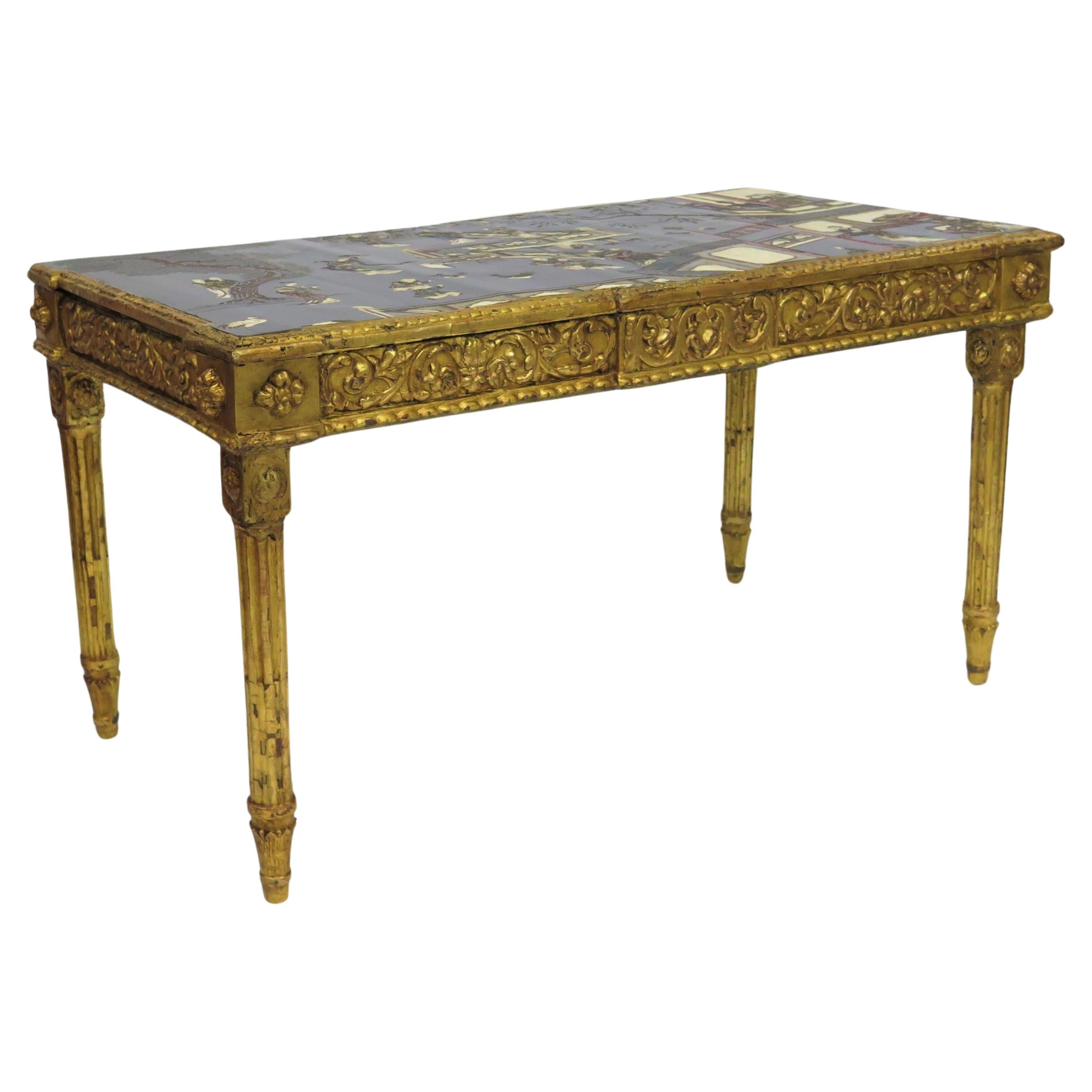 18th Century French Console with Chinese Coromandel Top For Sale
