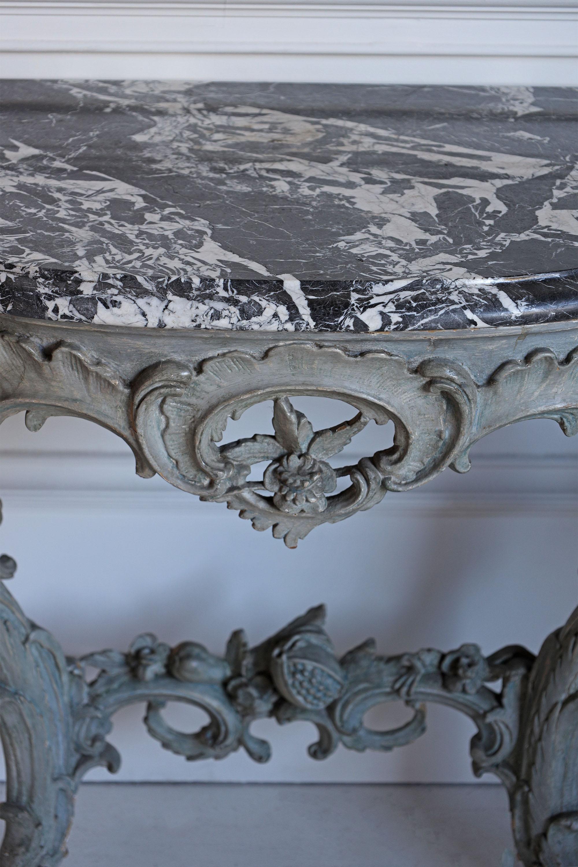 Louis XV 18th Century French Console with Marble Top For Sale