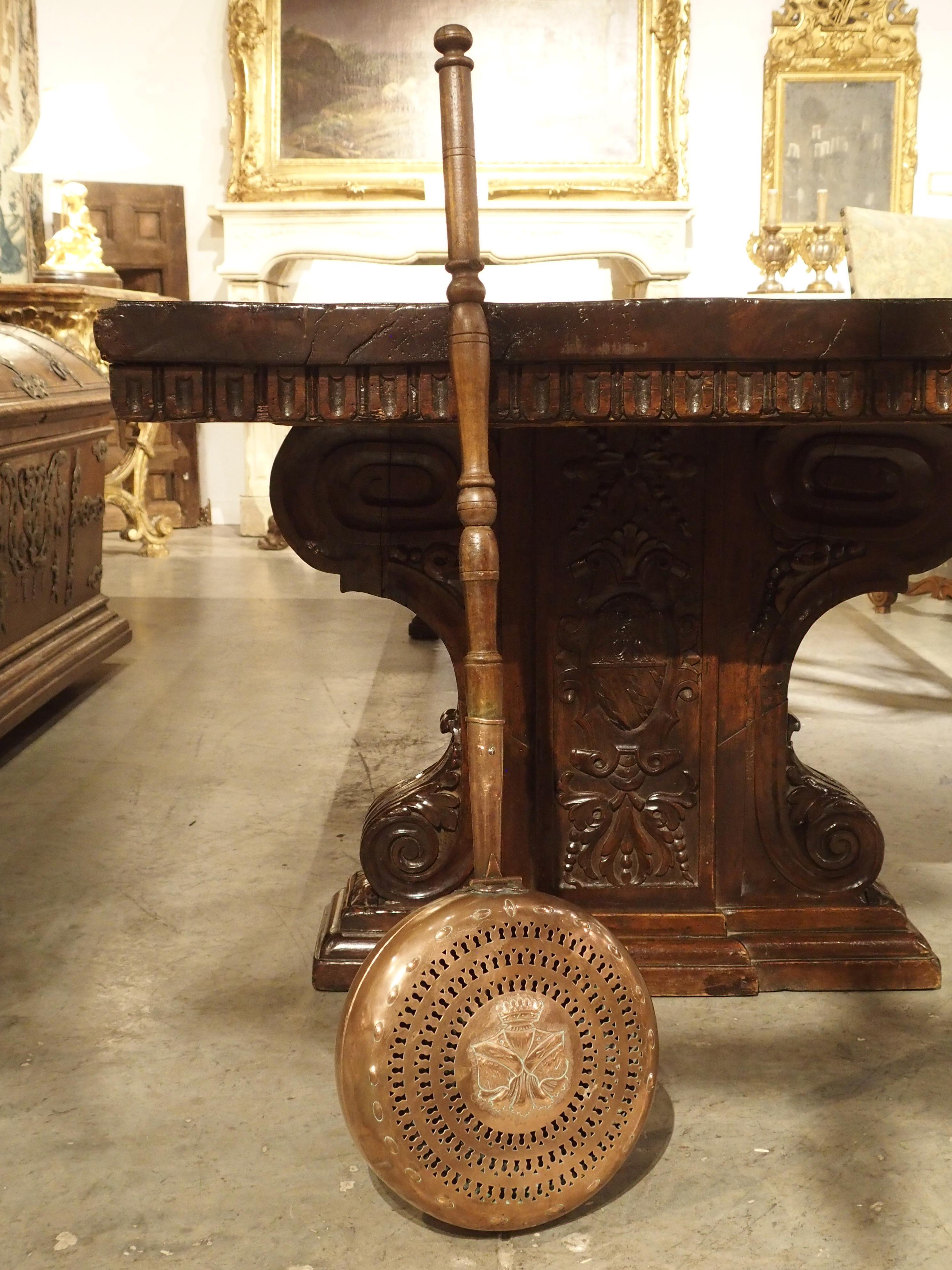 18th Century French Copper Bassinoire Bed Warmer 4