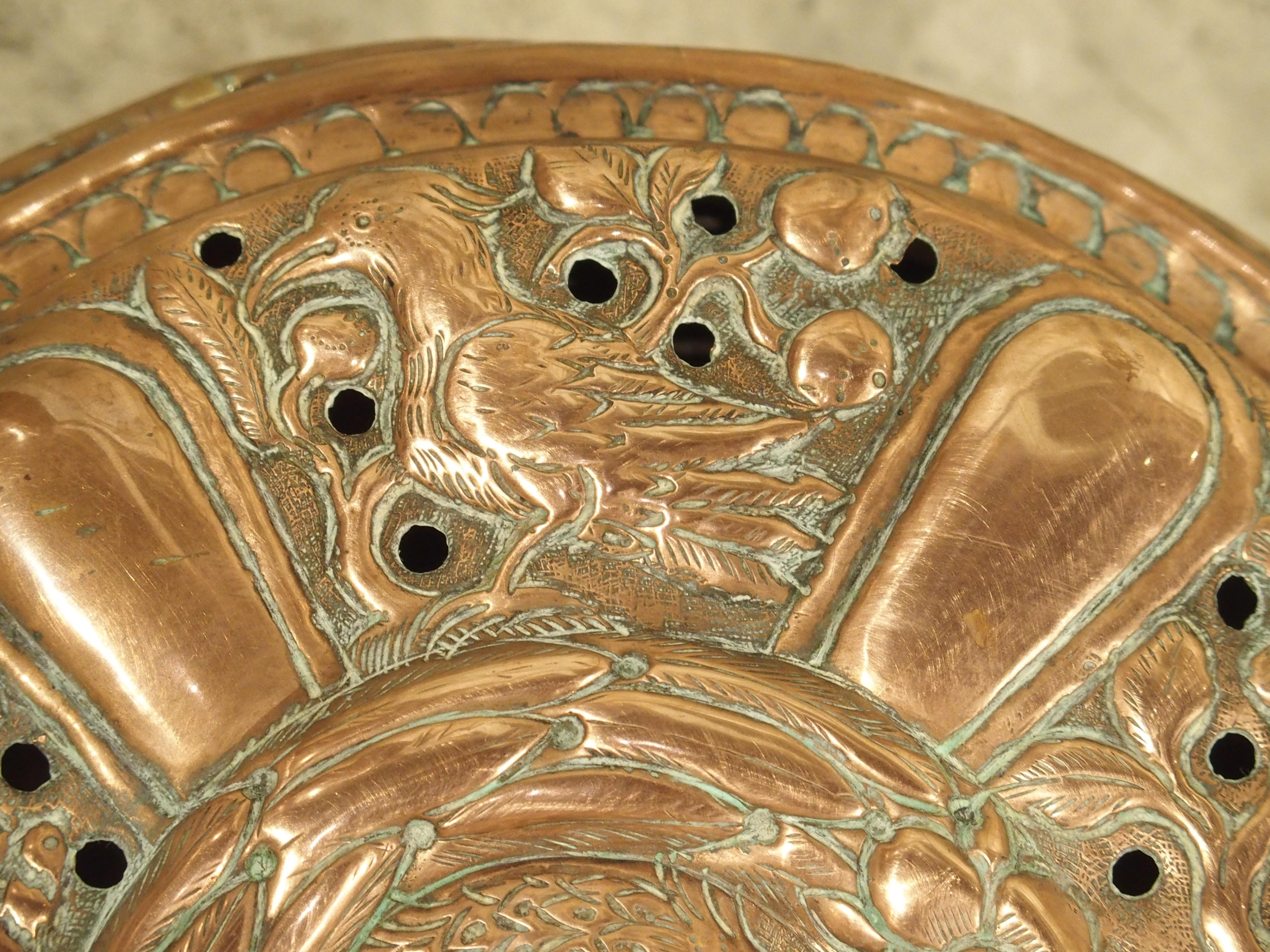 18th Century French Copper Bassinoire Bed Warmer For Sale 6
