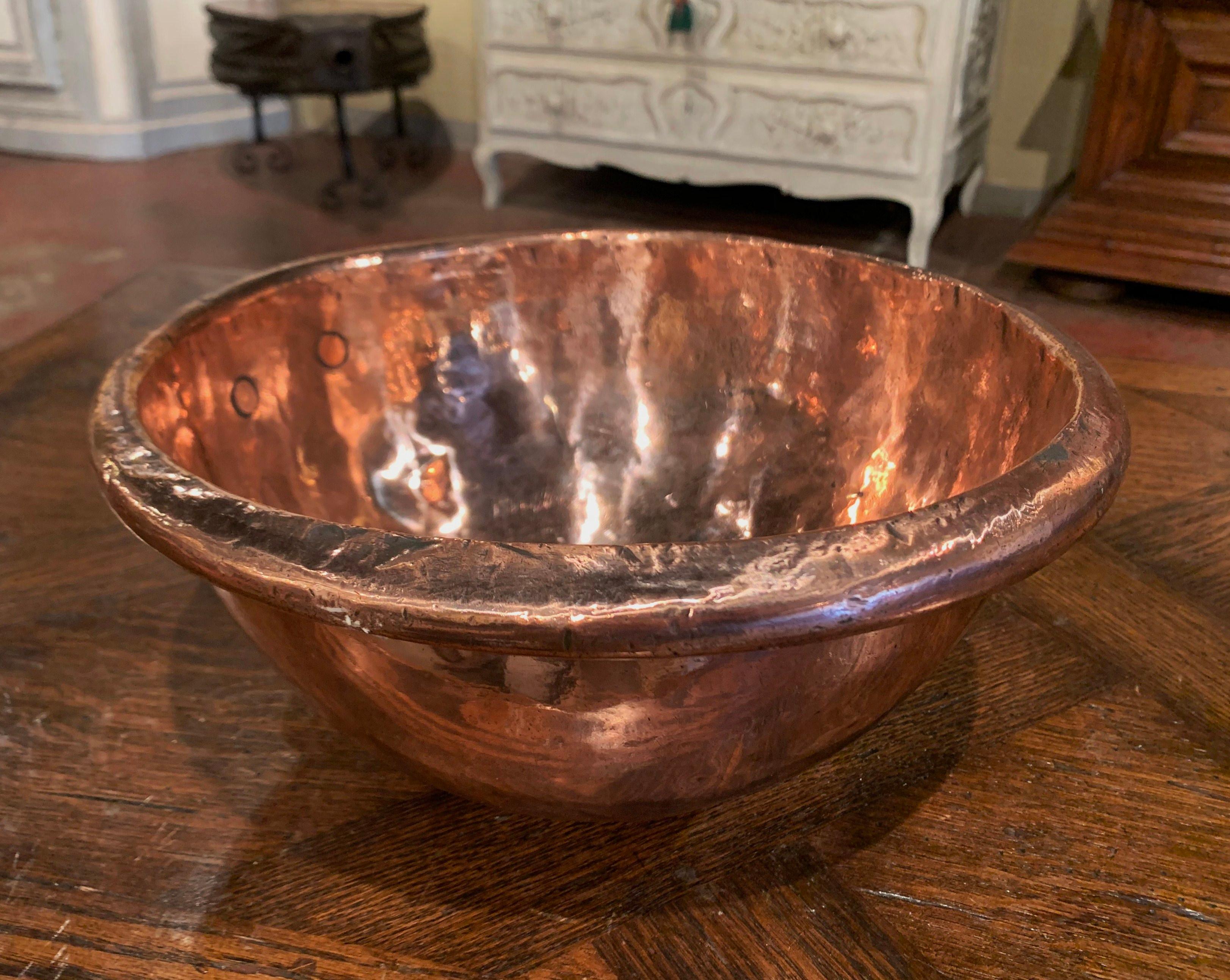 Hand-Crafted 18th Century French Copper Jelly Bowl from Normandy
