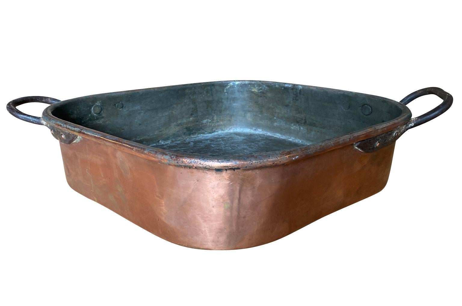 18th Century French Copper Pan In Good Condition For Sale In Atlanta, GA