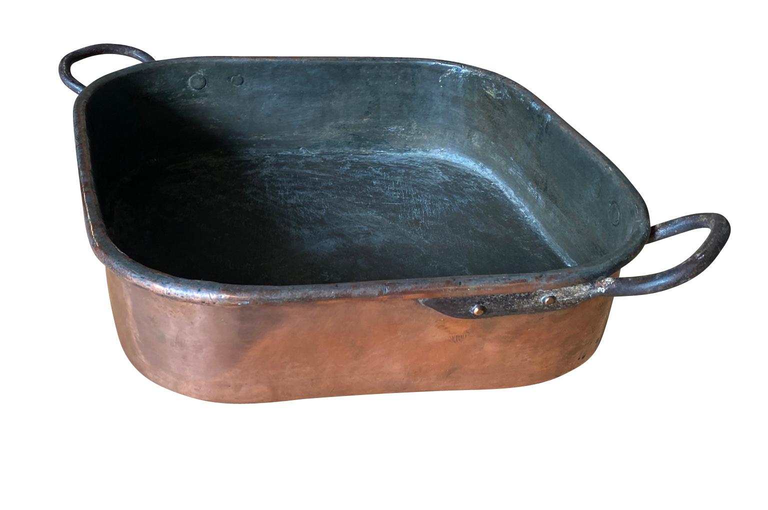 18th Century and Earlier 18th Century French Copper Pan For Sale
