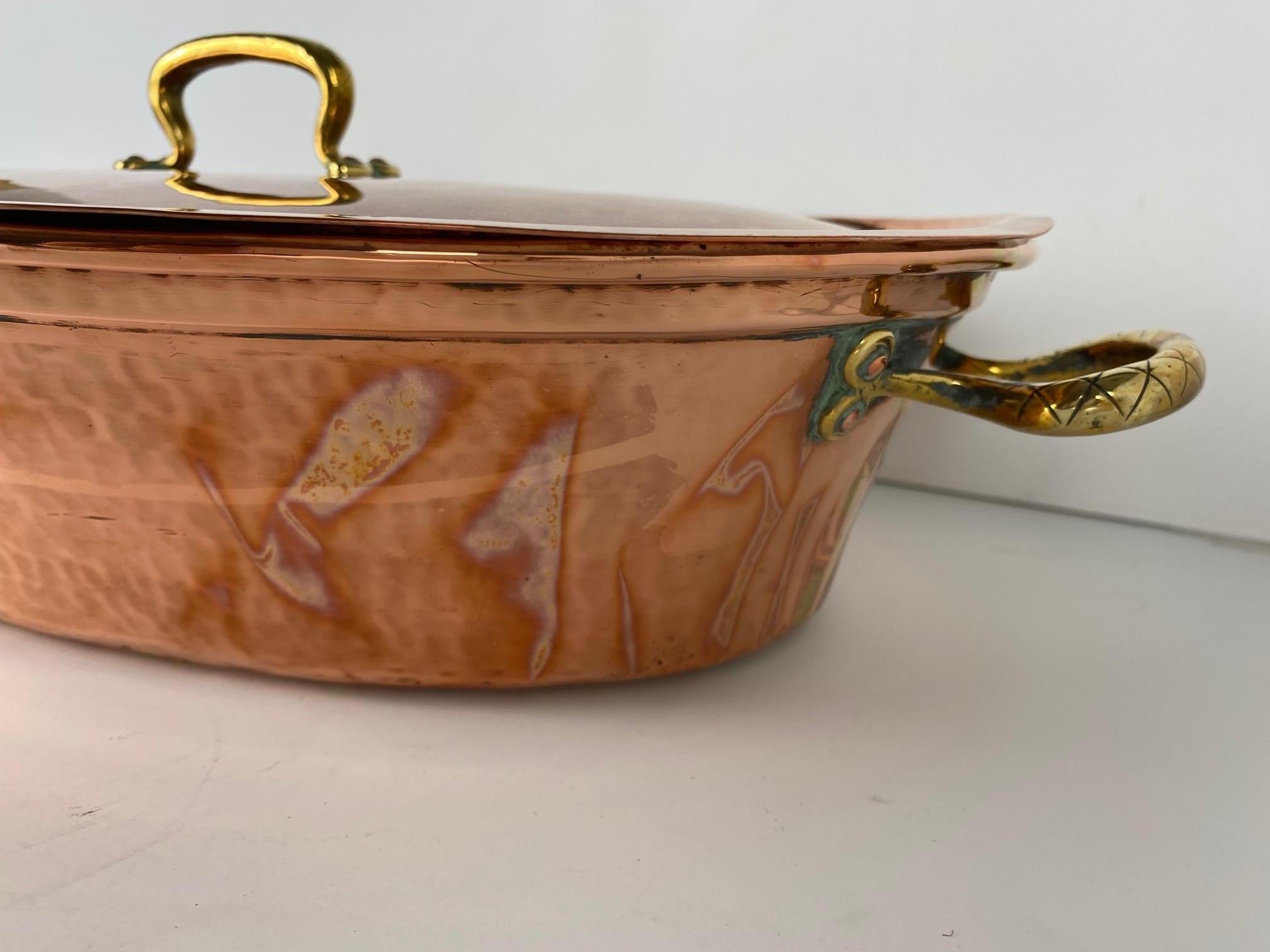French Copper Pot with Lid, 18th Century In Good Condition For Sale In Pomona, CA