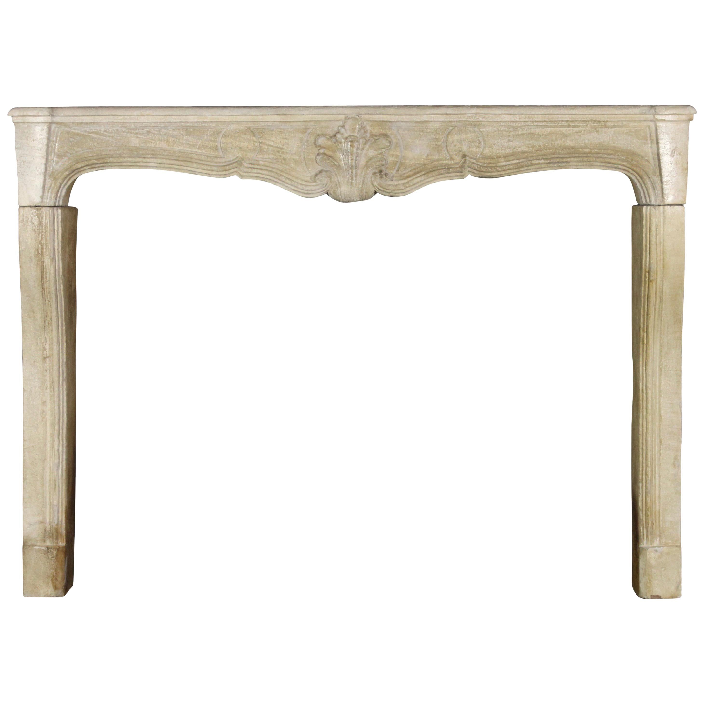 18th Century French Country Antique Fireplace Surround in Limestone
