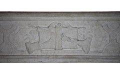 18th Century French Country Antique Limestone Fireplace Surround