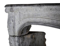 18th Century French Country Bleu Stone Antique Fireplace Surround