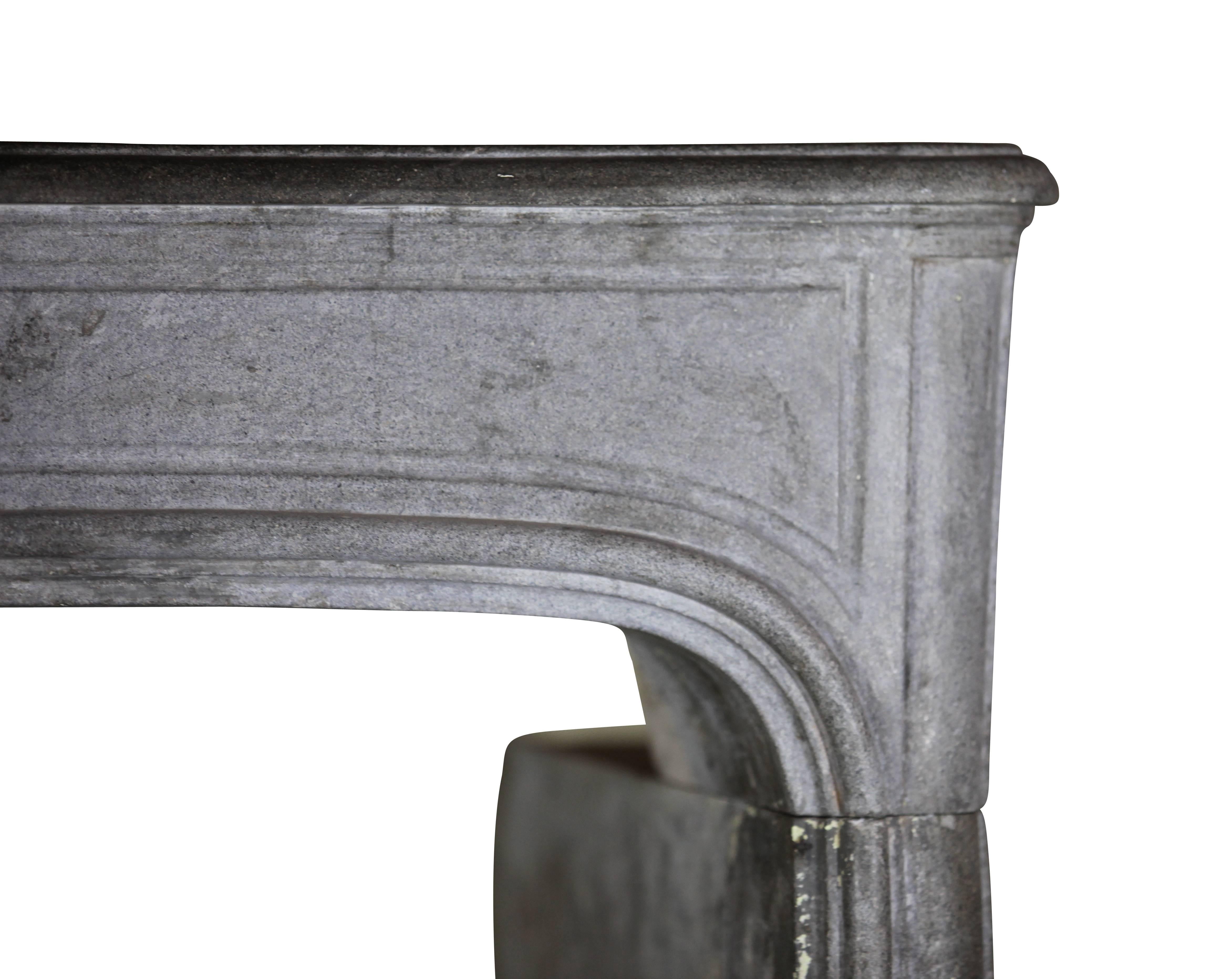 18th Century French Country Bleu Stone Regency Fireplace Surround In Excellent Condition For Sale In Beervelde, BE