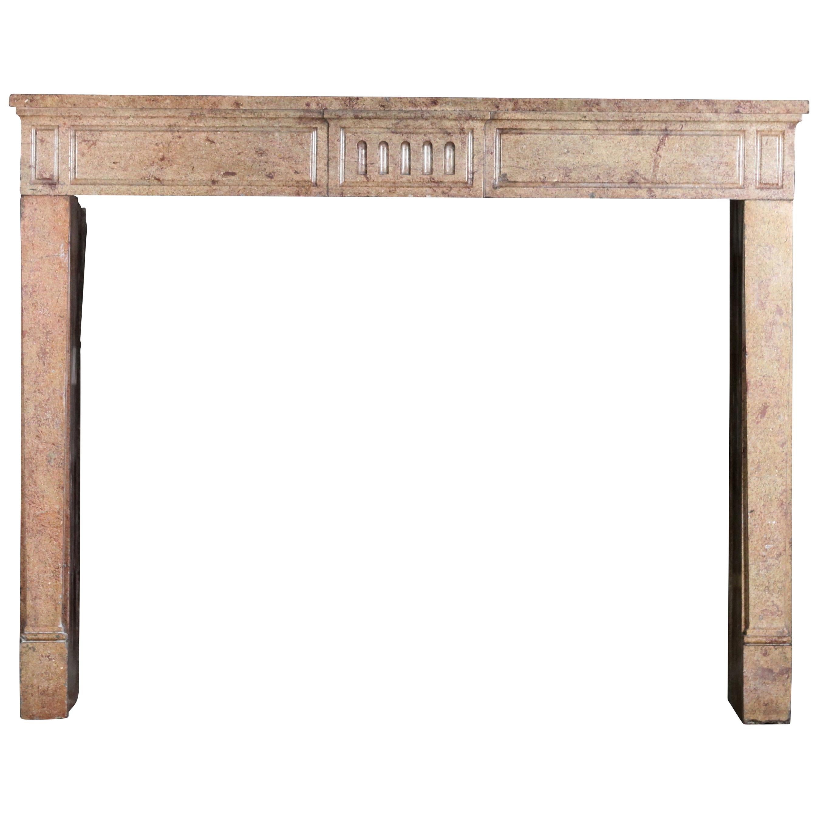18th Century French Country Chique Limestone Antique Fireplace Surround For Sale