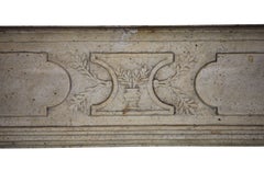 18th Century French Country Hard Limestone Antique Fireplace Surround