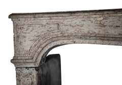 18th Century French Country Limestone Antique Fireplace Surround