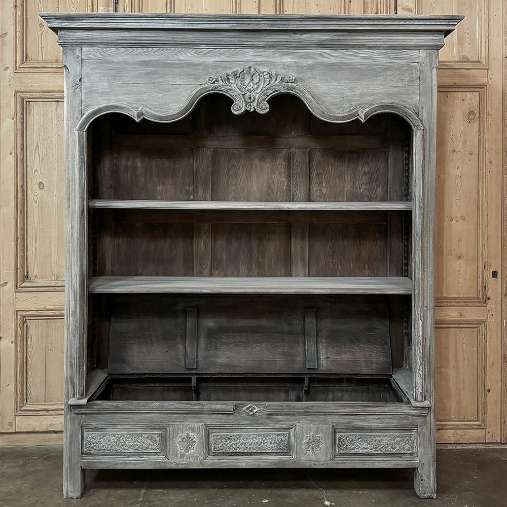 18th Century French Country Louis XIV Open Whitewashed Bookcase ~ Bibliotheque in vendita 10
