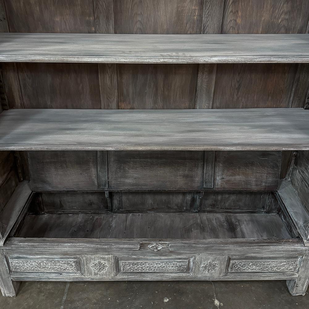 18th Century French Country Louis XIV Open Whitewashed Bookcase ~ Bibliotheque in vendita 12