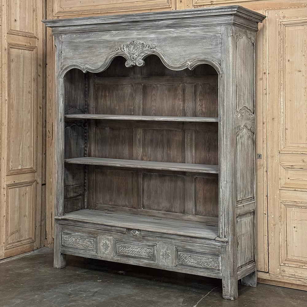 Luigi XIV 18th Century French Country Louis XIV Open Whitewashed Bookcase ~ Bibliotheque in vendita