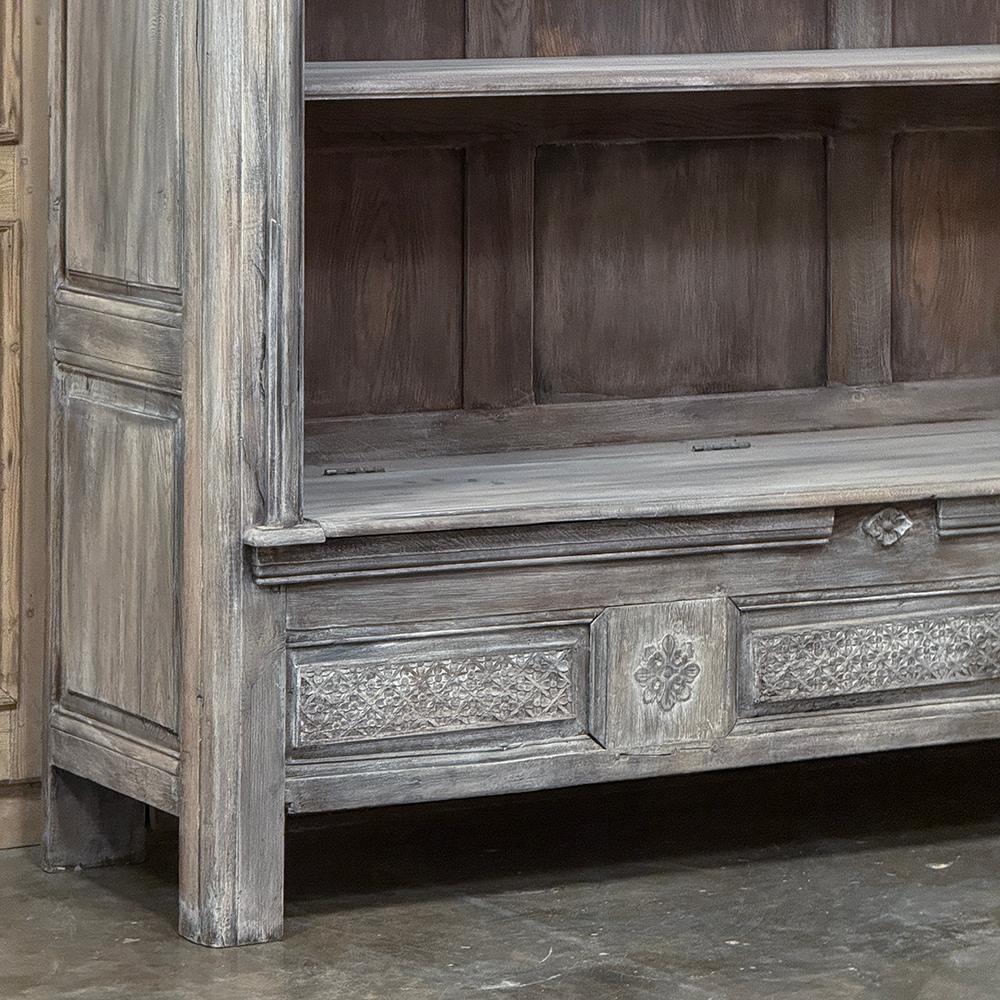 XVIII secolo 18th Century French Country Louis XIV Open Whitewashed Bookcase ~ Bibliotheque in vendita