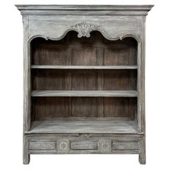Antique 18th Century French Country Louis XIV Open Whitewashed Bookcase ~ Bibliotheque