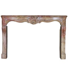 18th Century French Country Marble Hardstone Antique Fireplace Surround