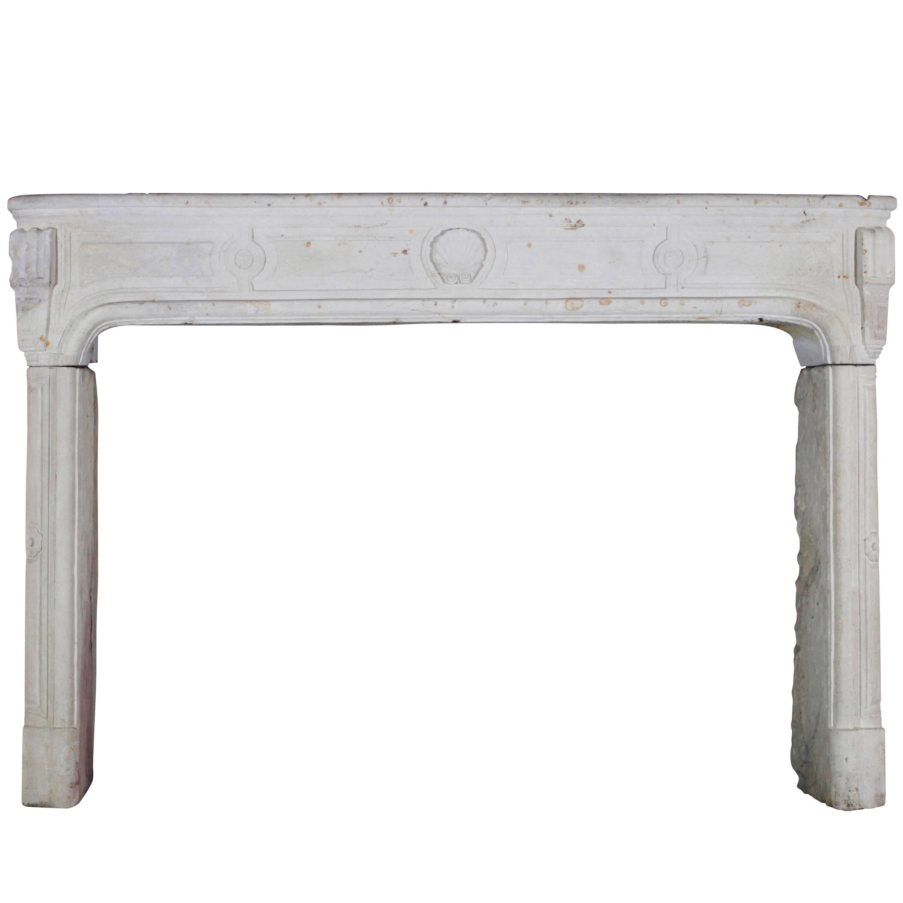 18th Century French Country Regency Period Limestone Fireplace Surround For Sale