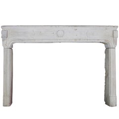 18th Century French Country Regency Period Limestone Fireplace Surround
