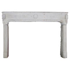 18th Century French Country Regency Period Limestone Fireplace Surround