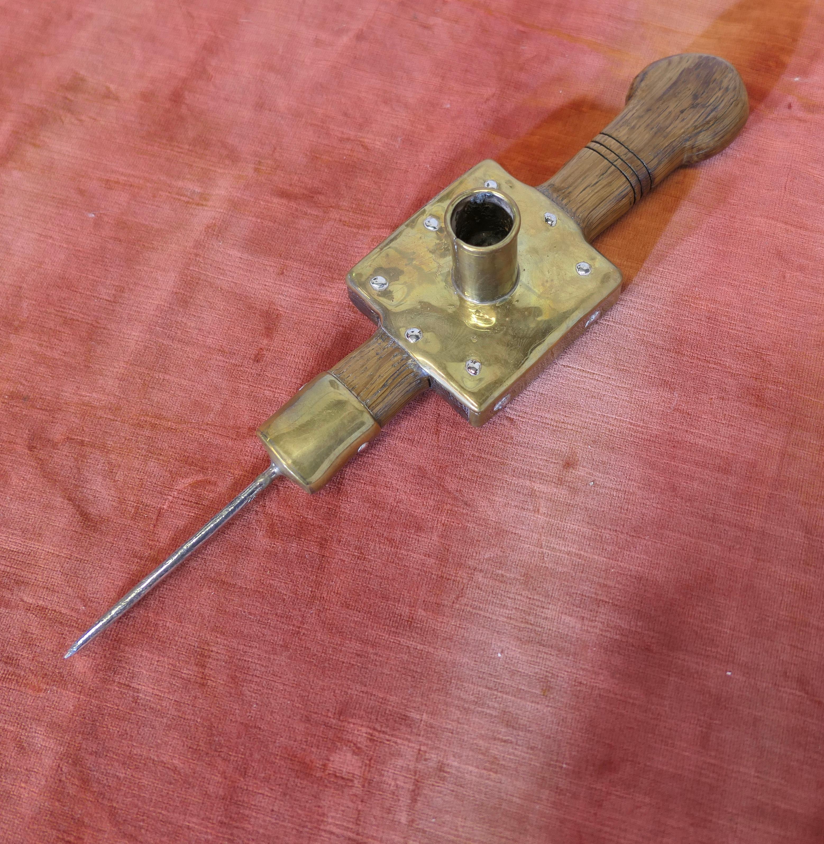 Brass 18th Century French Country Winery Beam Spike  French Country Winery Beam Spike For Sale