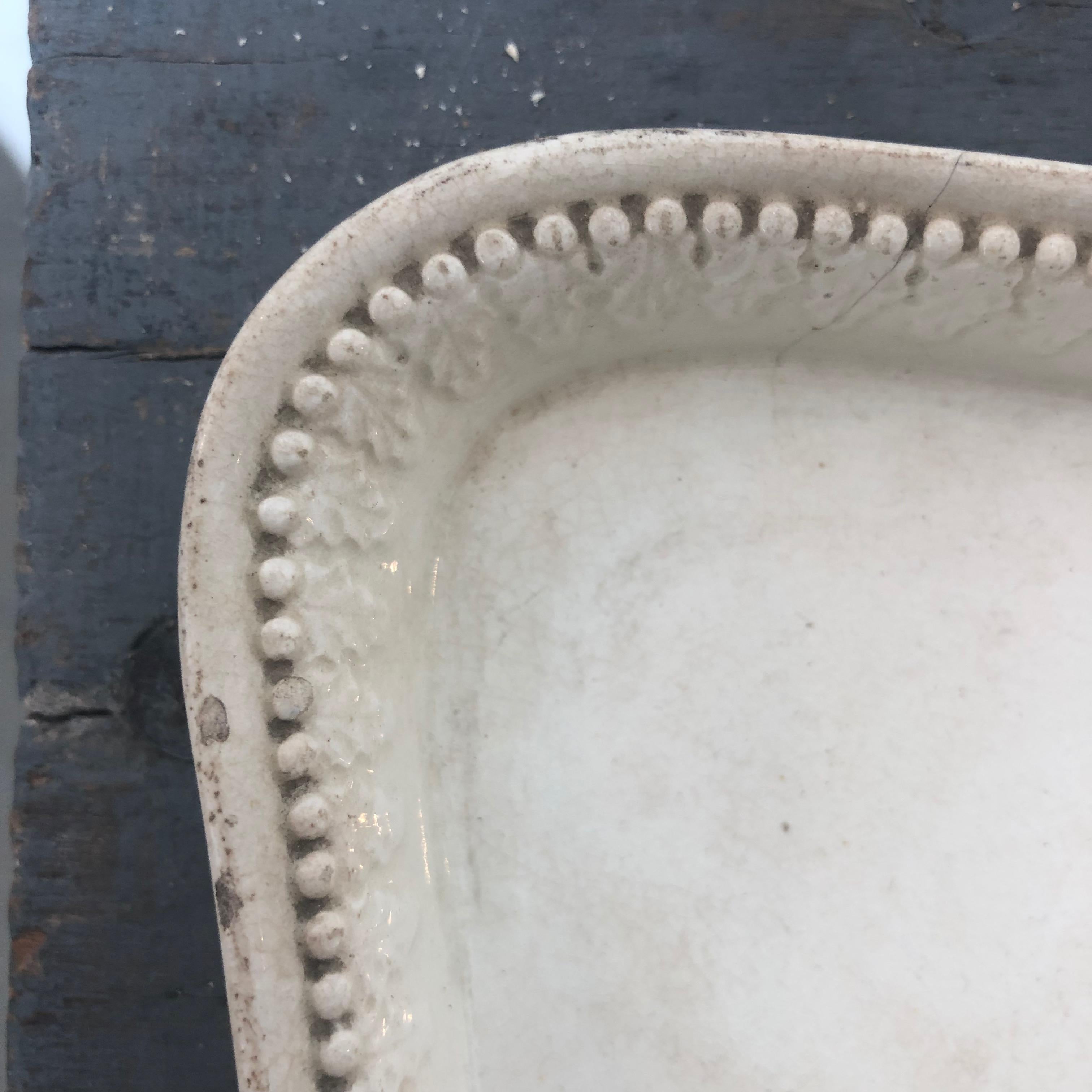 18th Century and Earlier 18th Century French Creamware Tray For Sale