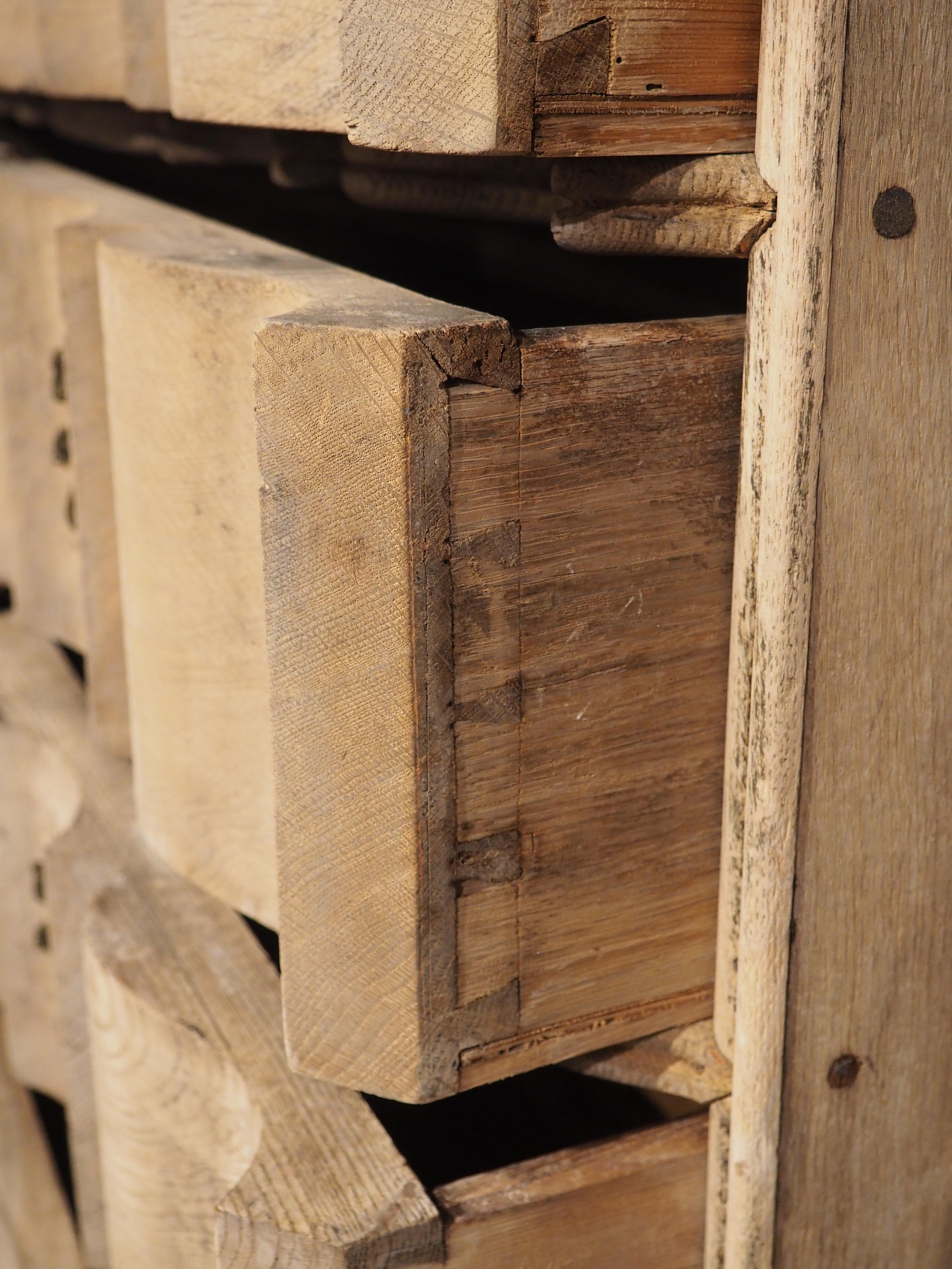 18th Century French Crossbow Front Commode in Bleached Oak 9