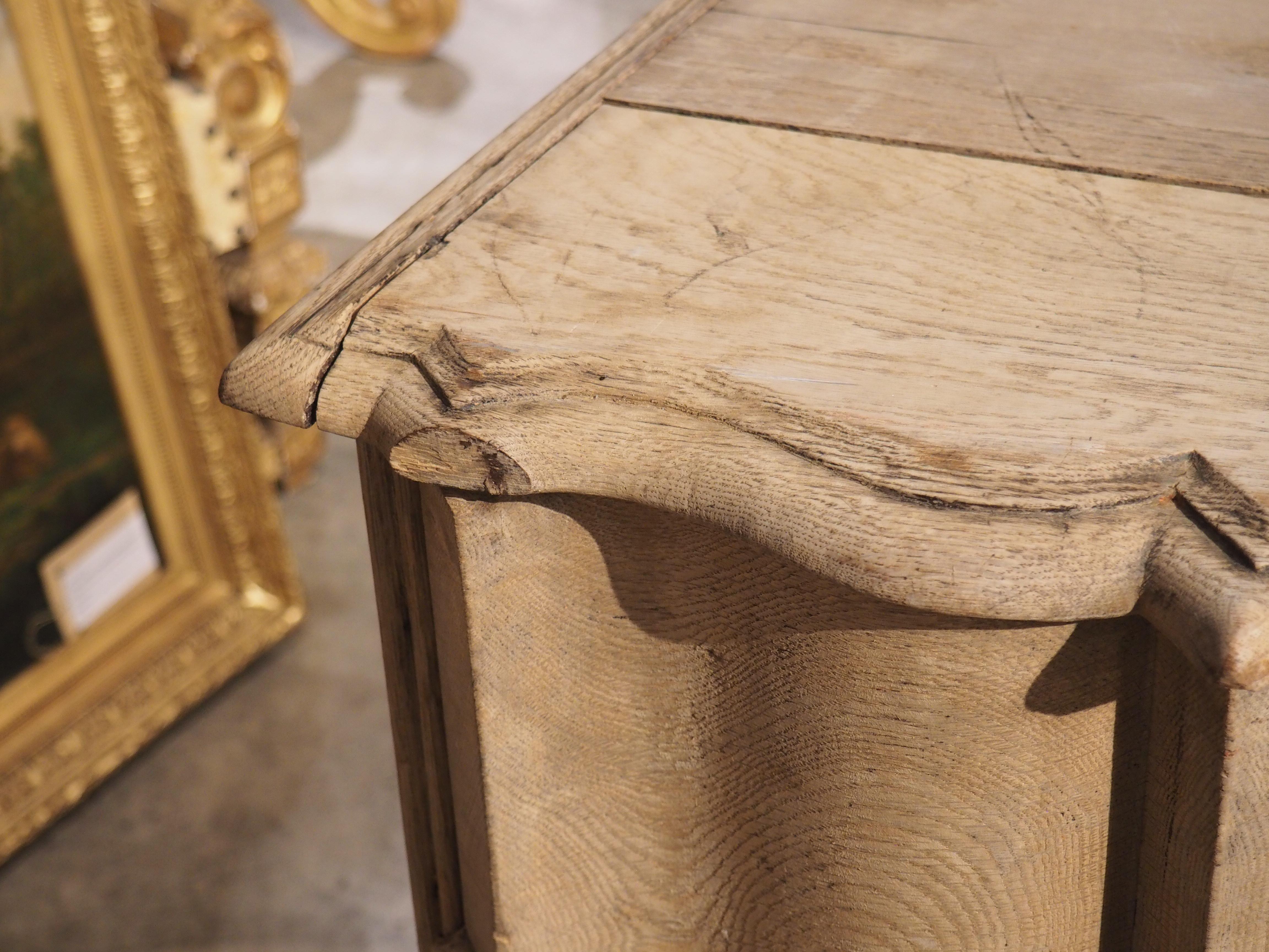 18th Century French Crossbow Front Commode in Bleached Oak 13