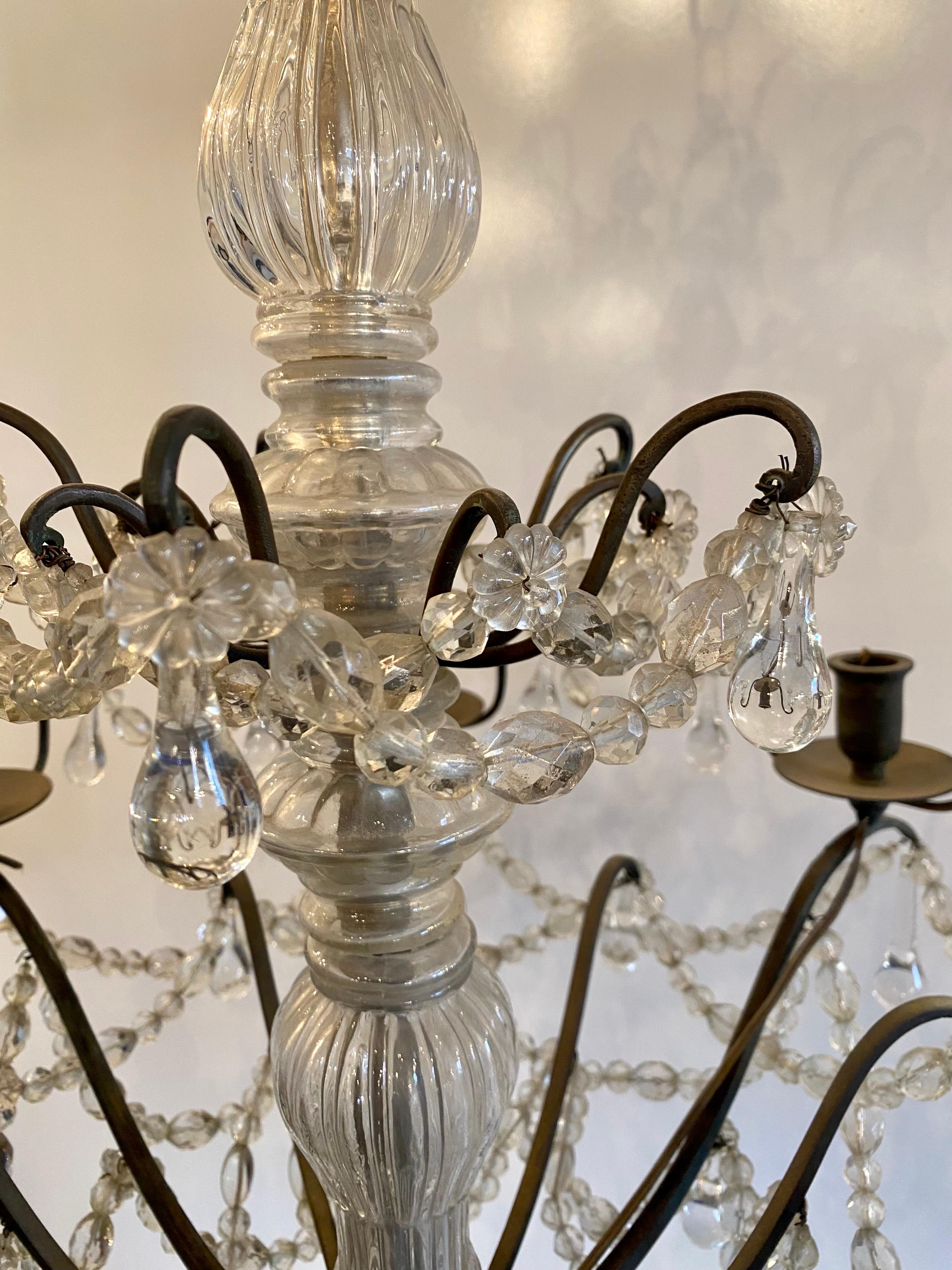 18th Century and Earlier 18th Century French Crystal Chandelier For Sale
