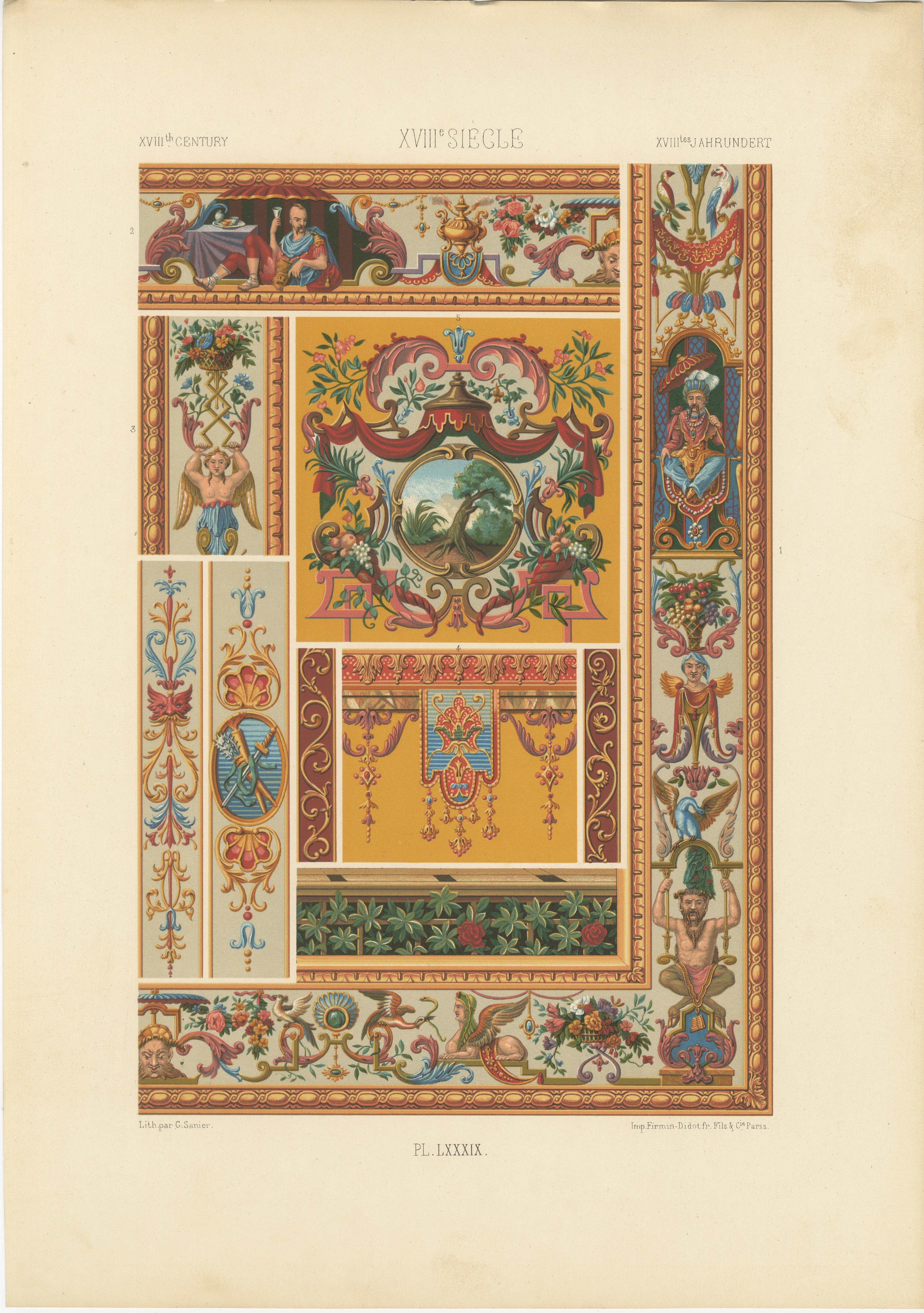 Panneaux décoratifs français du XVIIIe siècle - Motifs néoclassiques et chinoiseries en vente