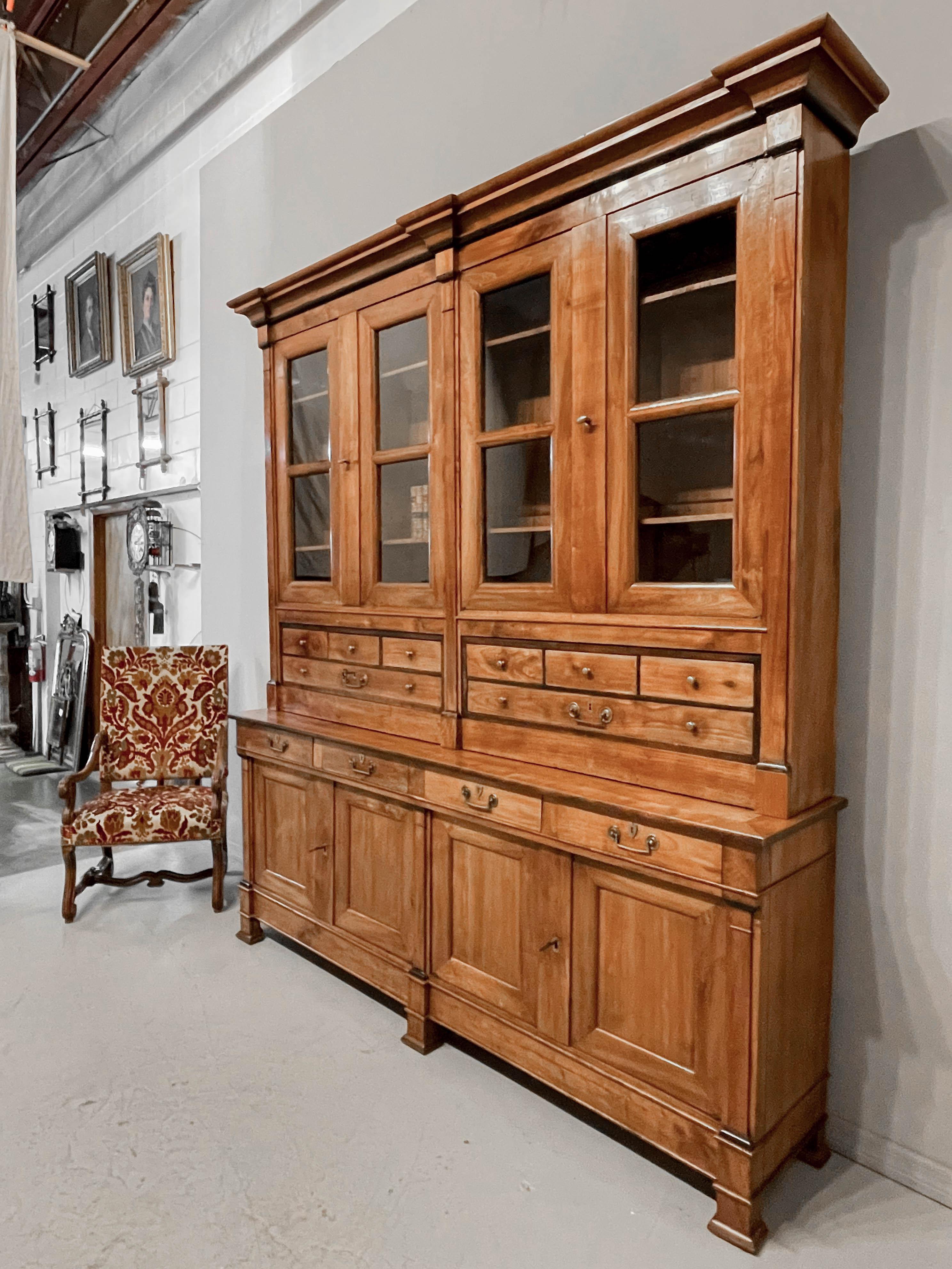 Cast 18th Century French Directoire Buffet a Deux Corps or Bibliotheque For Sale