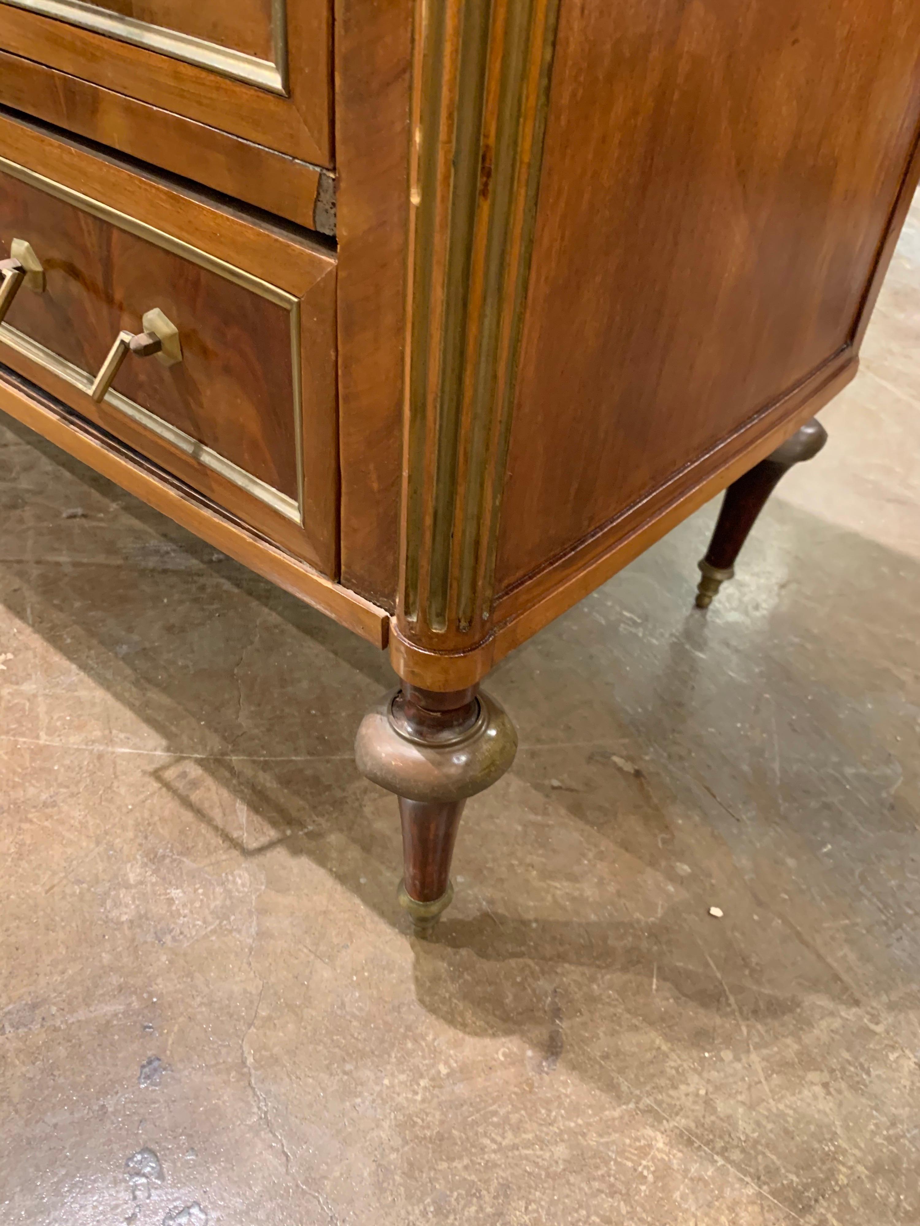 18th Century French Directoire Mahogany Commode with Brass Trim 2