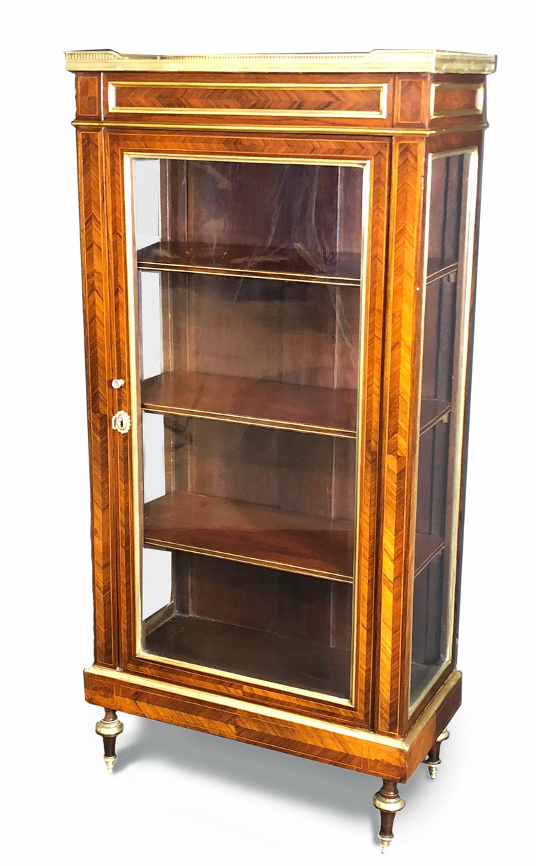 18th Century French Directoire Rare inlaid Vitrine Display ...