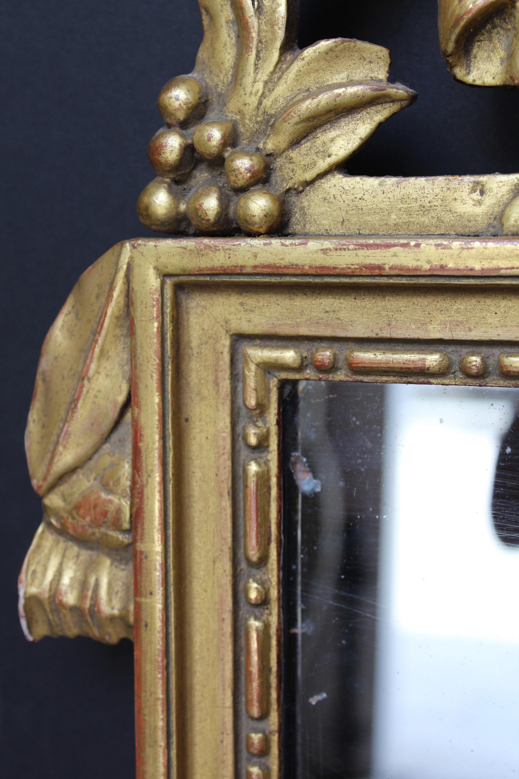 Hand-Carved 18th century French Directoire Period Mirror For Sale