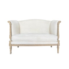 Französisches Directoire-Sofa aus dem 18. Jahrhundert – antikes Zweisitzer-Sofa aus Buchenholz