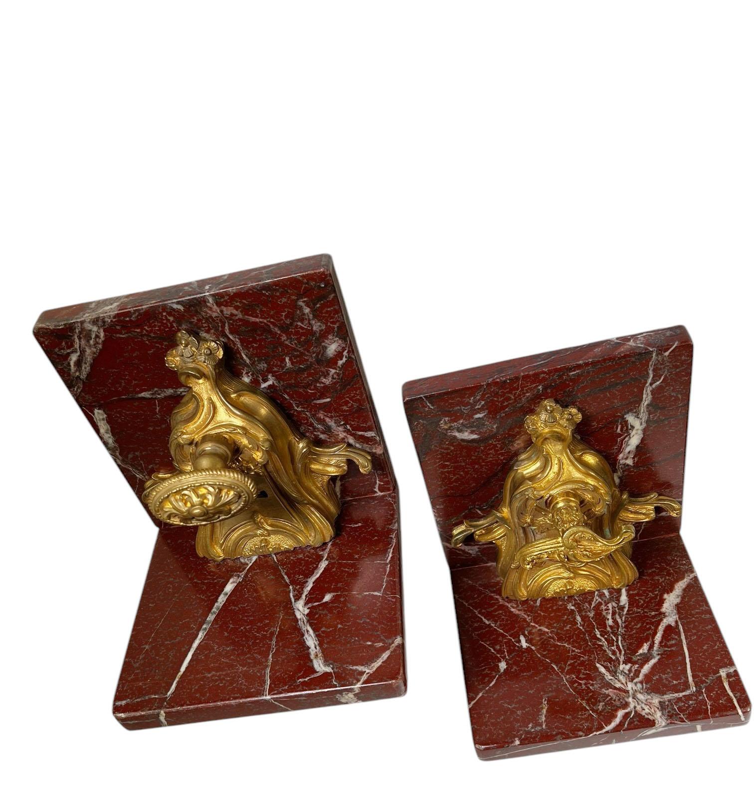 18th Century French Door Locks On Marble As Bookends - A Pair For Sale 1