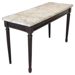 18th Century French Ebonised Console Table with Marble Top