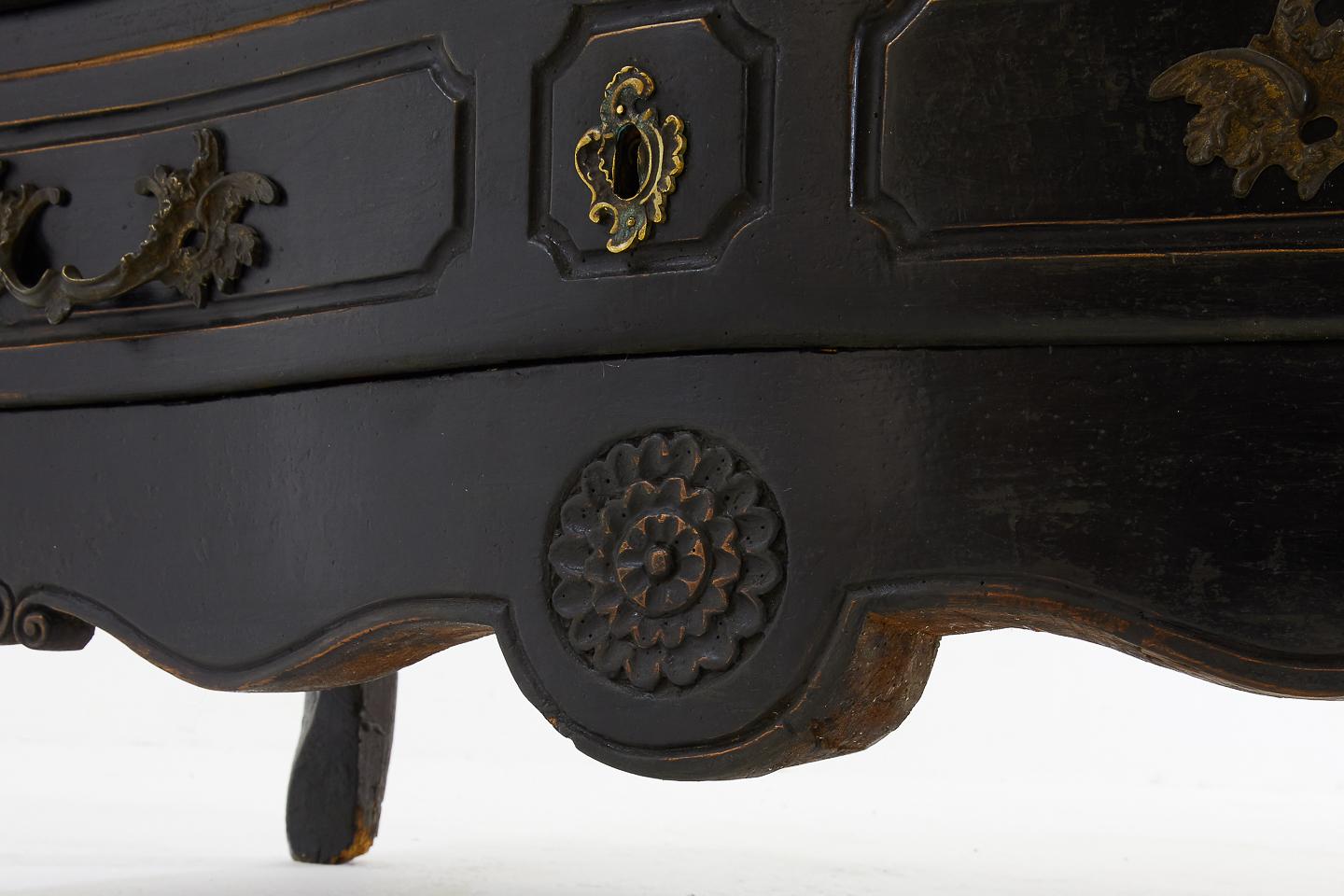 18th Century and Earlier 18th Century French Ebonized Commode