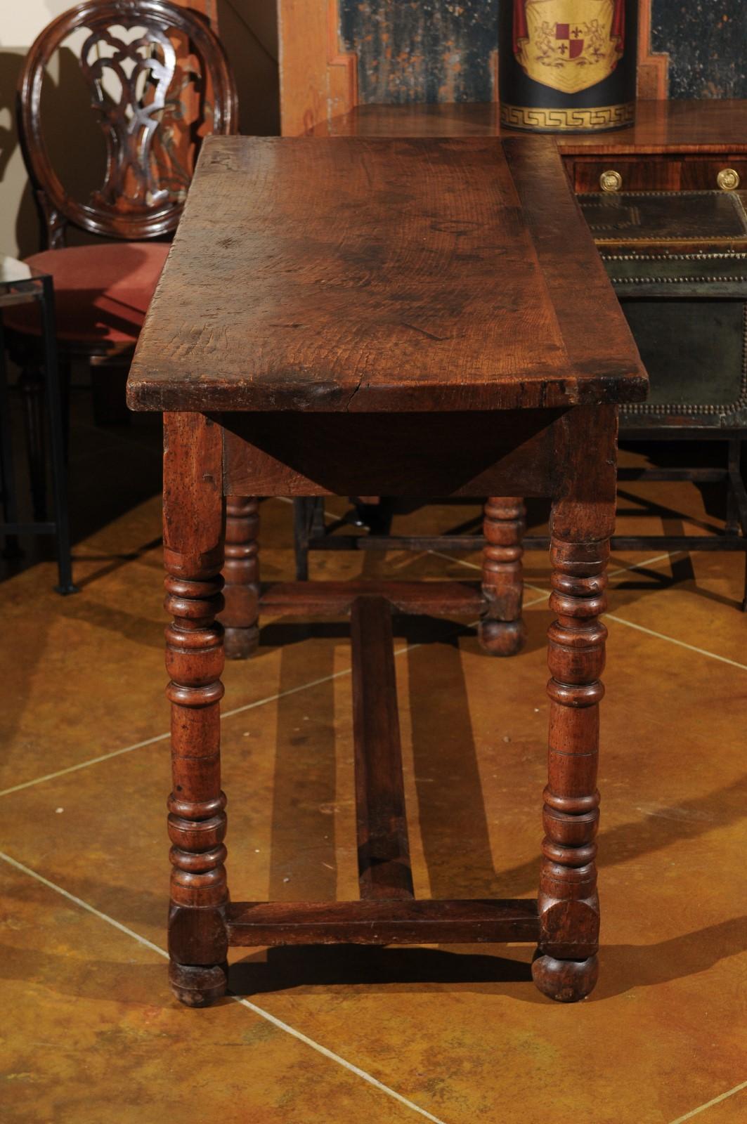 18th Century French Elm and Walnut Console Table 6