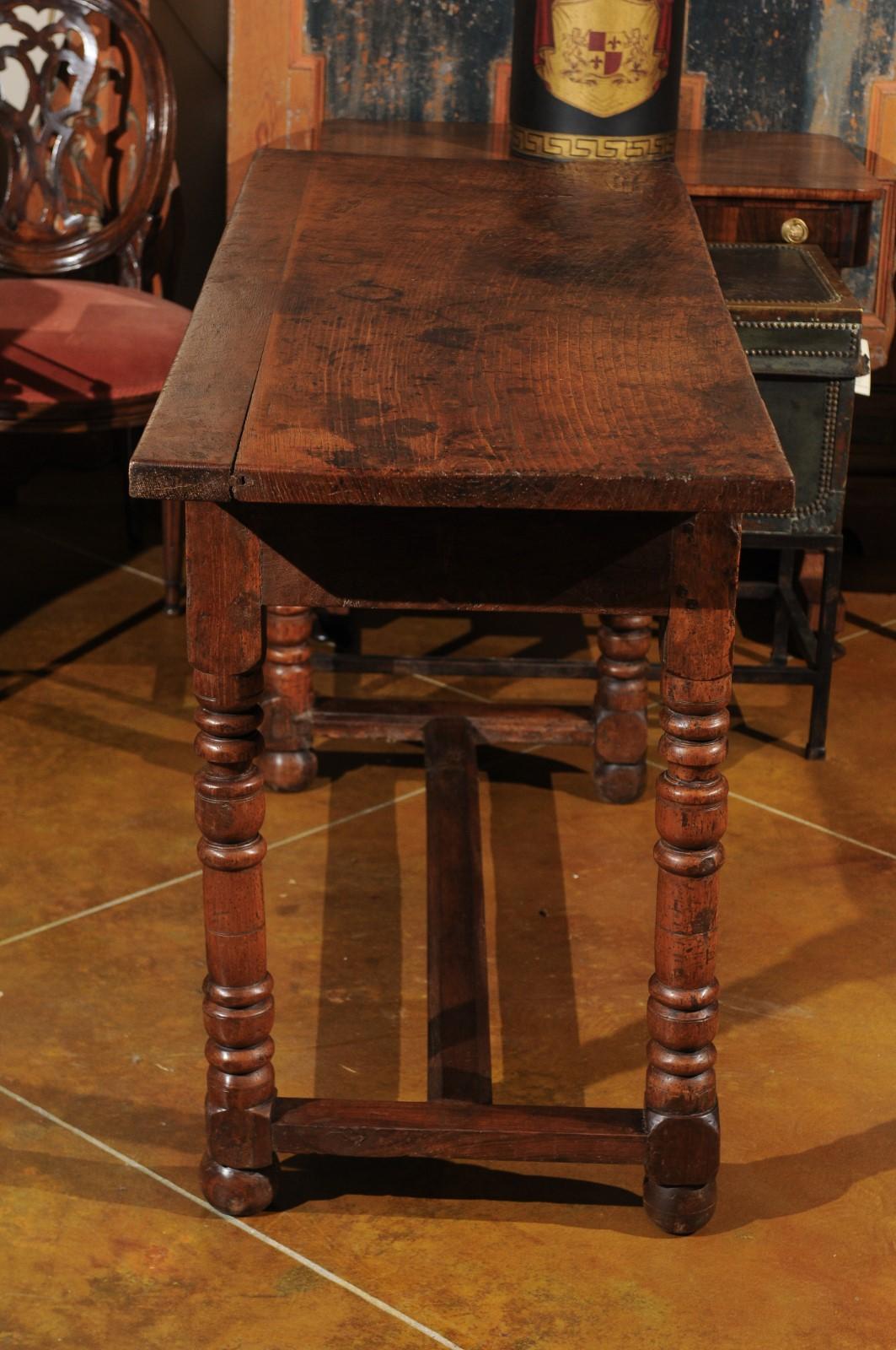 18th Century French Elm and Walnut Console Table 4