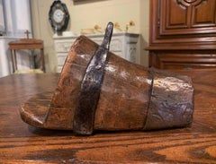 18th Century French Elm, Wrought Iron and Copper Decorative Wall Vase