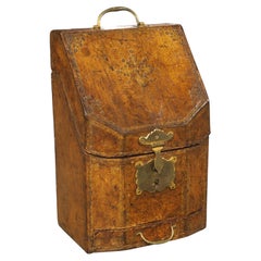 18th Century French Embossed Leather Letter Box, “Coffret a Courrier”
