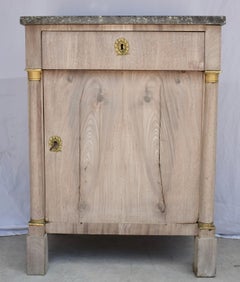 18th Century French Empire Bleached Mahogany Cabinet With Black Marble Top