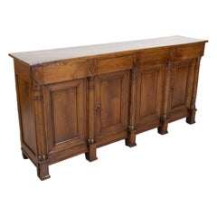 18th Century French Empire Period Solid Walnut Lyonnaise Enfilade Buffet