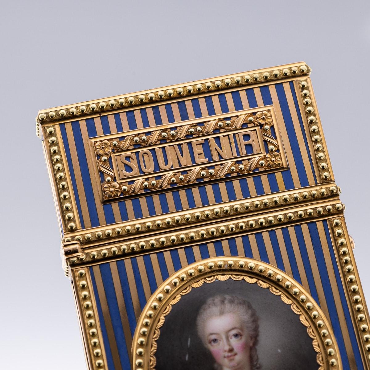 Carnet-De-Bal francese del XVIII secolo, smaltato in oro 18 carati, Marie Antoinette c.1770 3