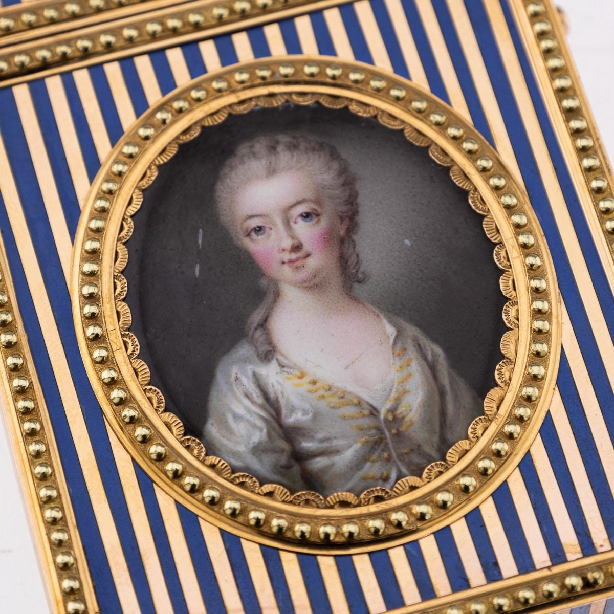 Carnet-De-Bal francese del XVIII secolo, smaltato in oro 18 carati, Marie Antoinette c.1770 4