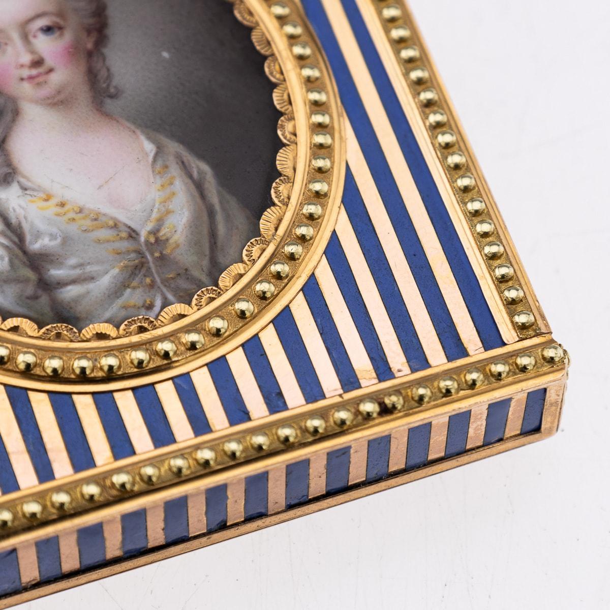 Carnet-De-Bal francese del XVIII secolo, smaltato in oro 18 carati, Marie Antoinette c.1770 6