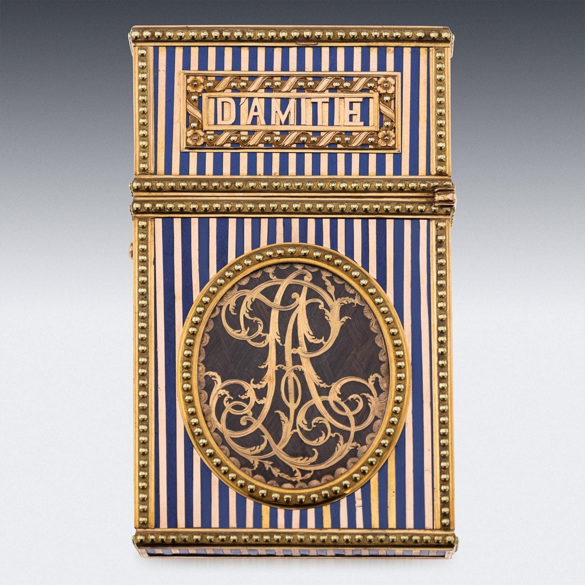 Carnet-De-Bal francese del XVIII secolo, smaltato in oro 18 carati, Marie Antoinette c.1770 In condizioni buone a Royal Tunbridge Wells, Kent