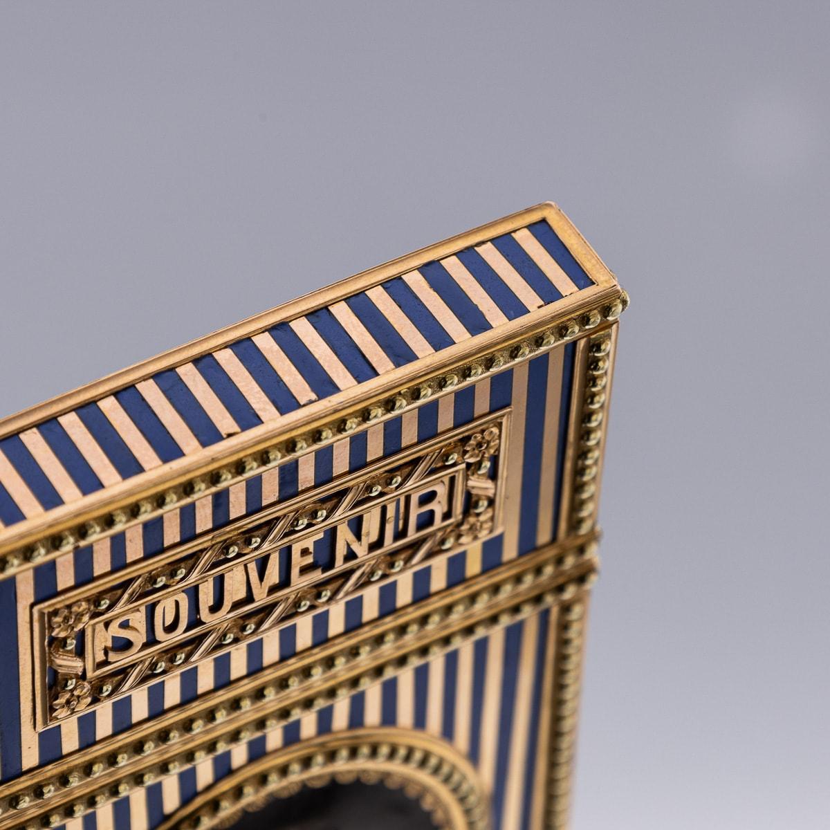 Oro Carnet-De-Bal francese del XVIII secolo, smaltato in oro 18 carati, Marie Antoinette c.1770